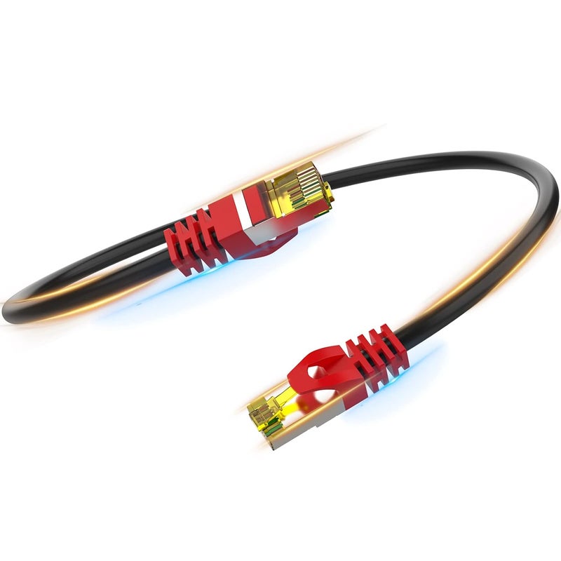 Boahcken Cat 8 Ethernet Cable 1.5 ft,1.5ft 6ft 10ft 20ft 25ft 30ft 75ft 100ft 150ft 200ft Heavy Duty High Speed Network Internet Cable,26AWG 40Gbps 2000Mhz,S/FTP Indoor&Outdoor Shielded LAN Cable - Image 1